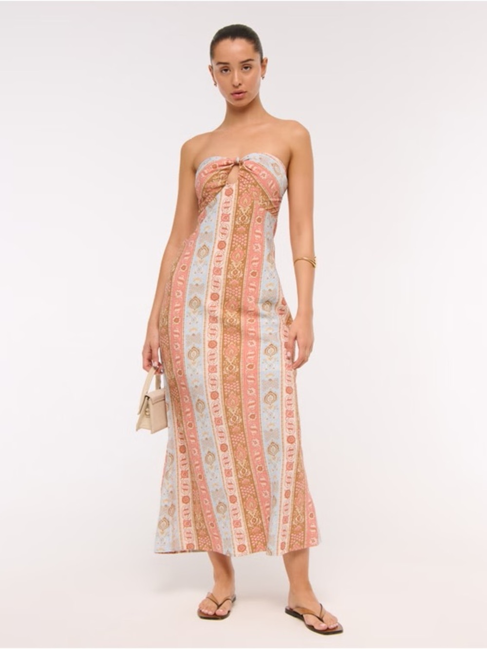 Abercrombie Strapless Knotted Maxi Dress Small Petite